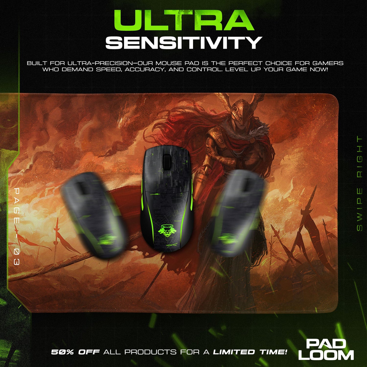 Elden Ring Mouse Pad, Malenia Flame Gamer Desk Mat Padloom