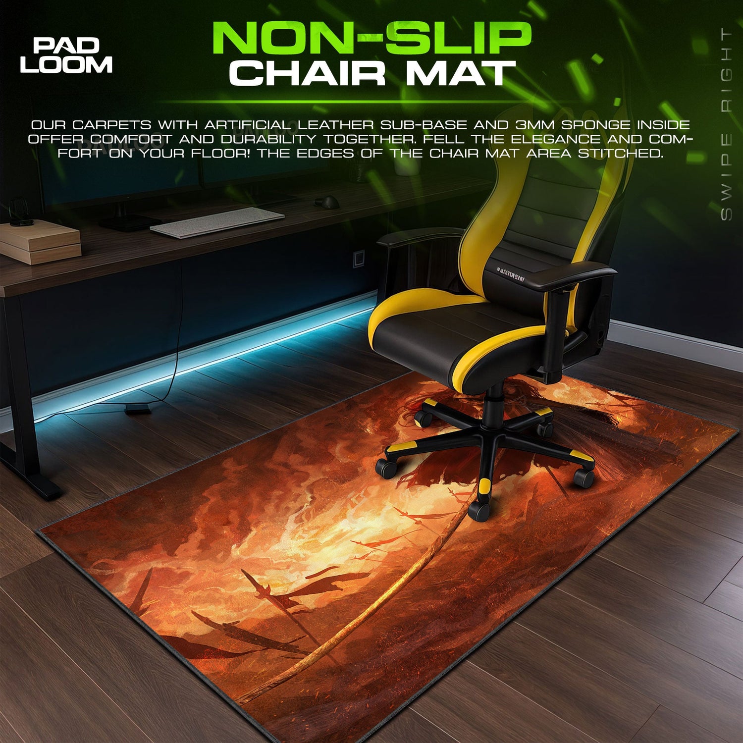 Elden Ring Mouse Pad, Malenia Flame Gamer Desk Mat Padloom