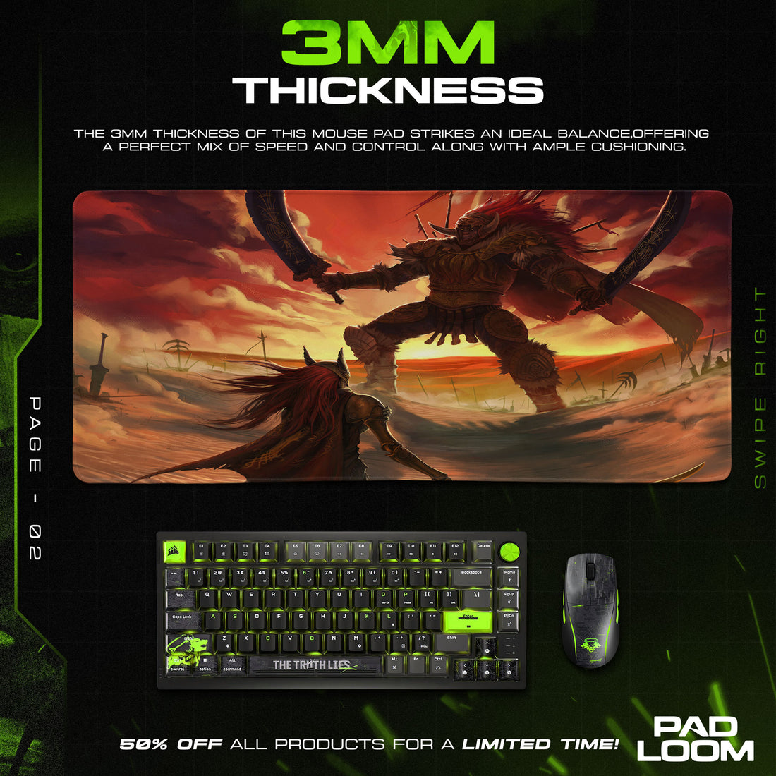 Elden Ring Mouse Pad, Malenia vs Giant Gamer Desk Mat