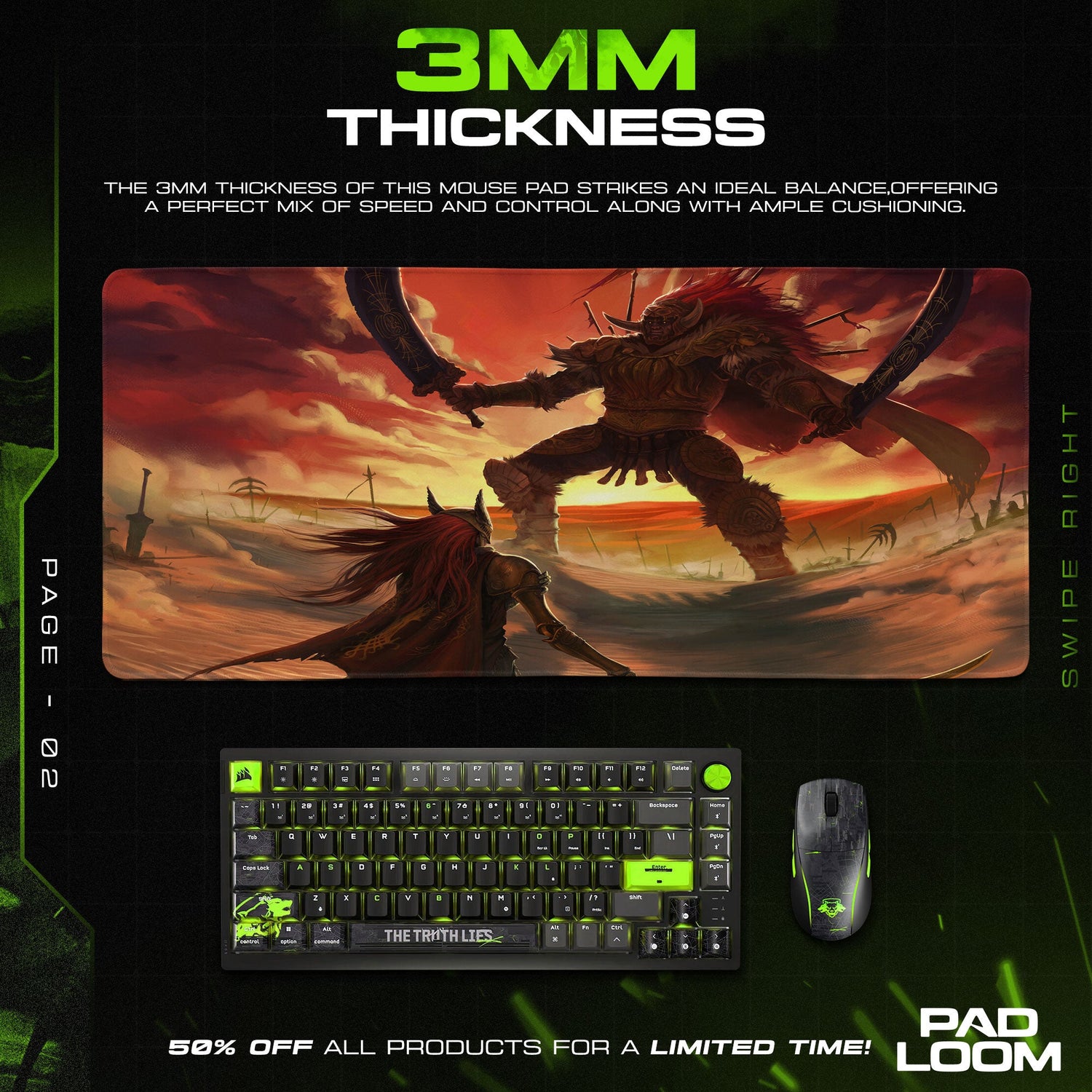 Elden Ring Mouse Pad, Malenia vs Giant Gamer Desk Mat Padloom