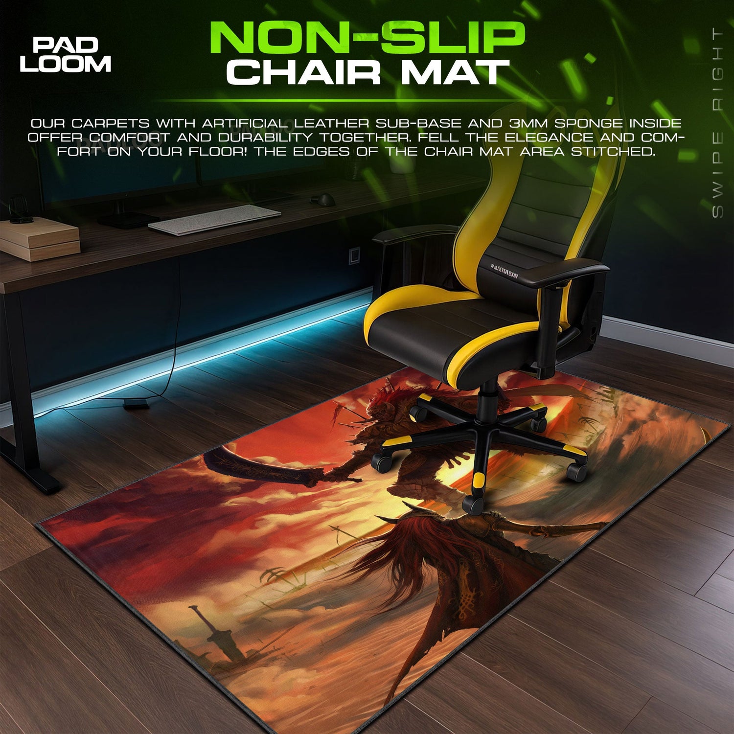 Elden Ring Mouse Pad, Malenia vs Giant Gamer Desk Mat Padloom