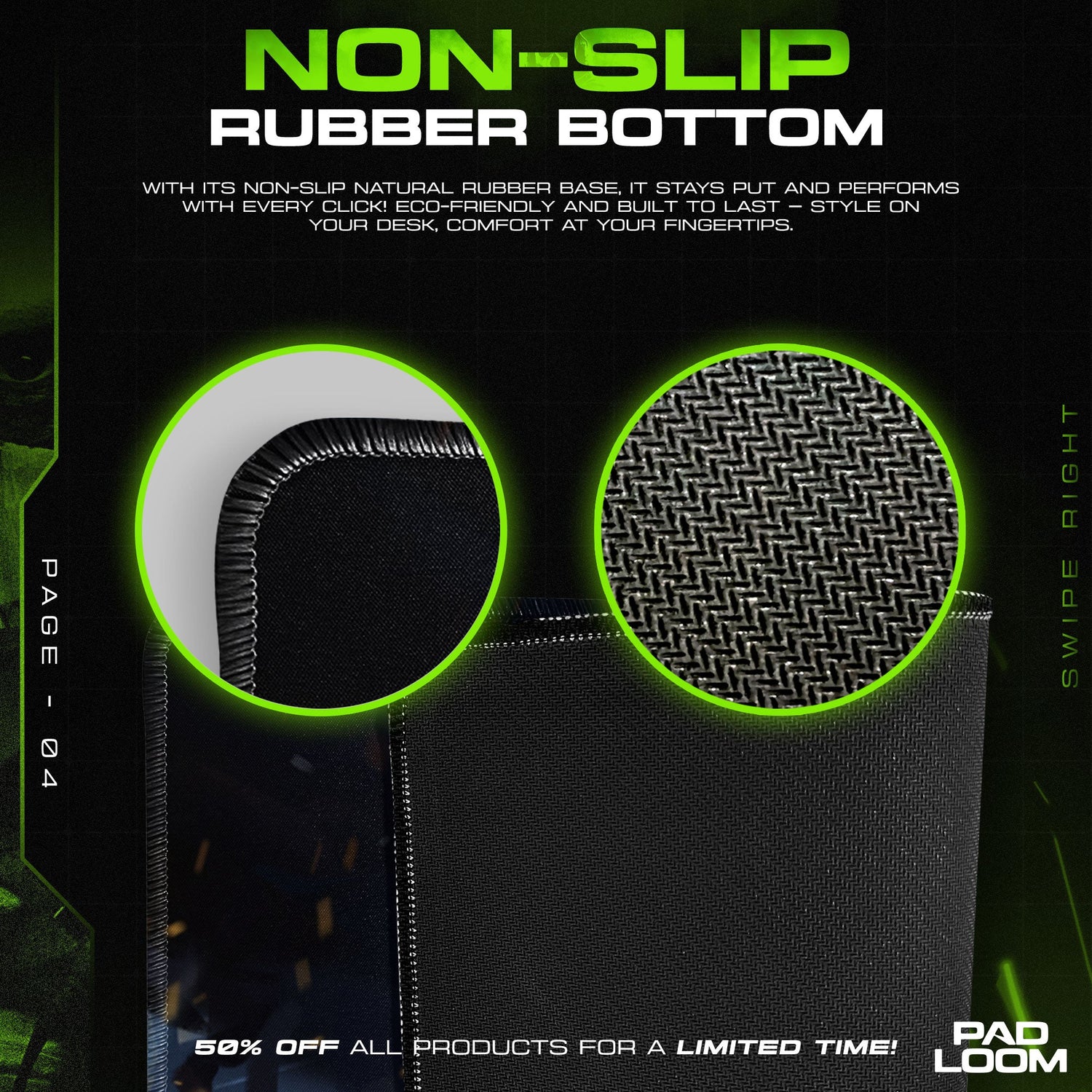 Elden Ring Mouse Pad, Tarnished Hero Gamer Desk Mat Padloom
