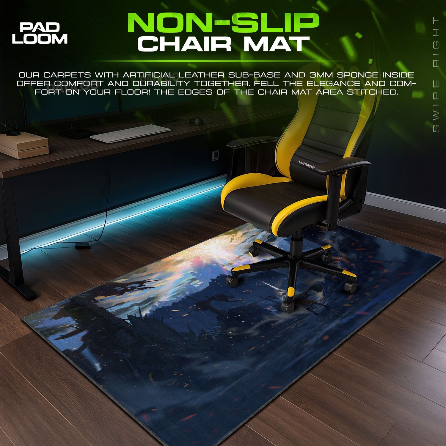 Elden Ring Mouse Pad, Tarnished Hero Gamer Desk Mat Padloom