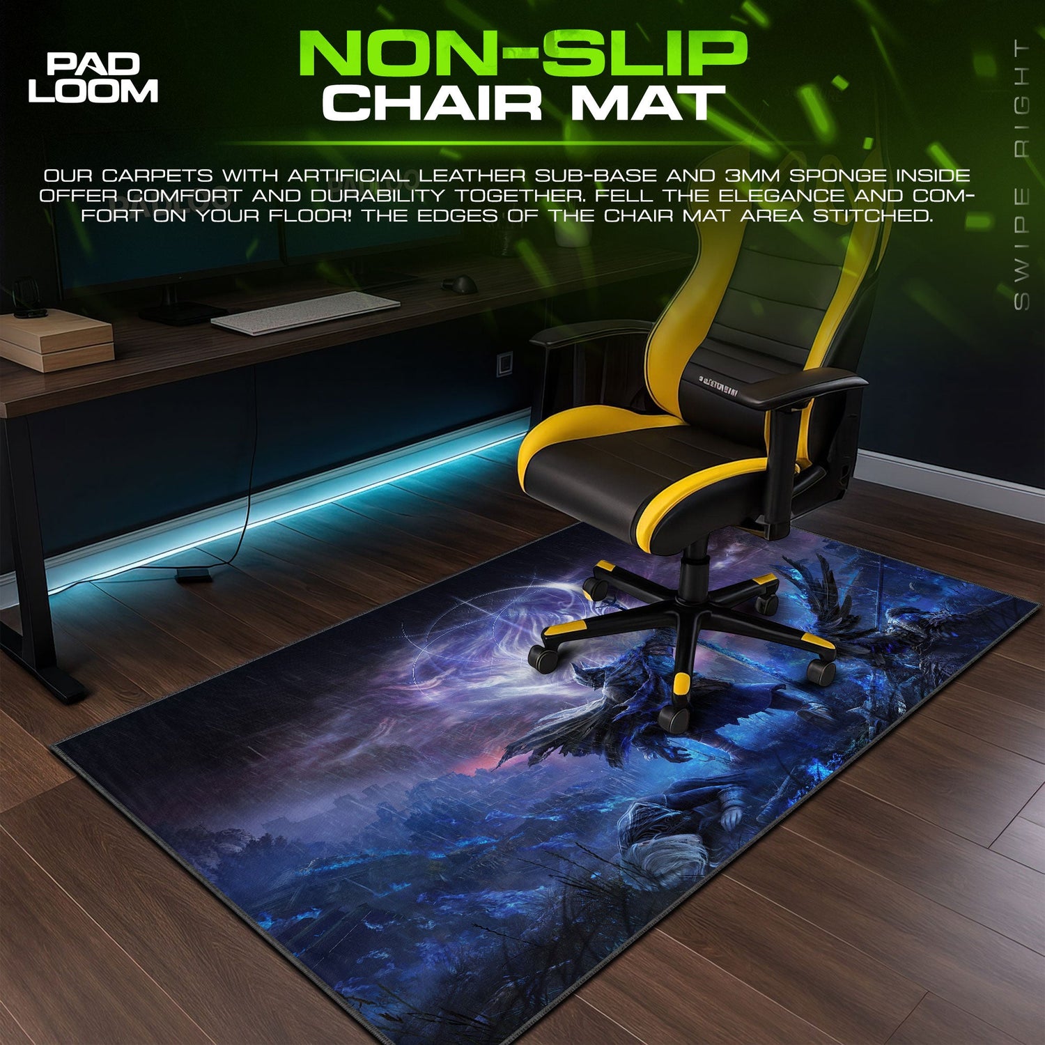 Elden Ring Ranni Mouse Pad, Dark Fantasy Gaming Desk Mat Padloom