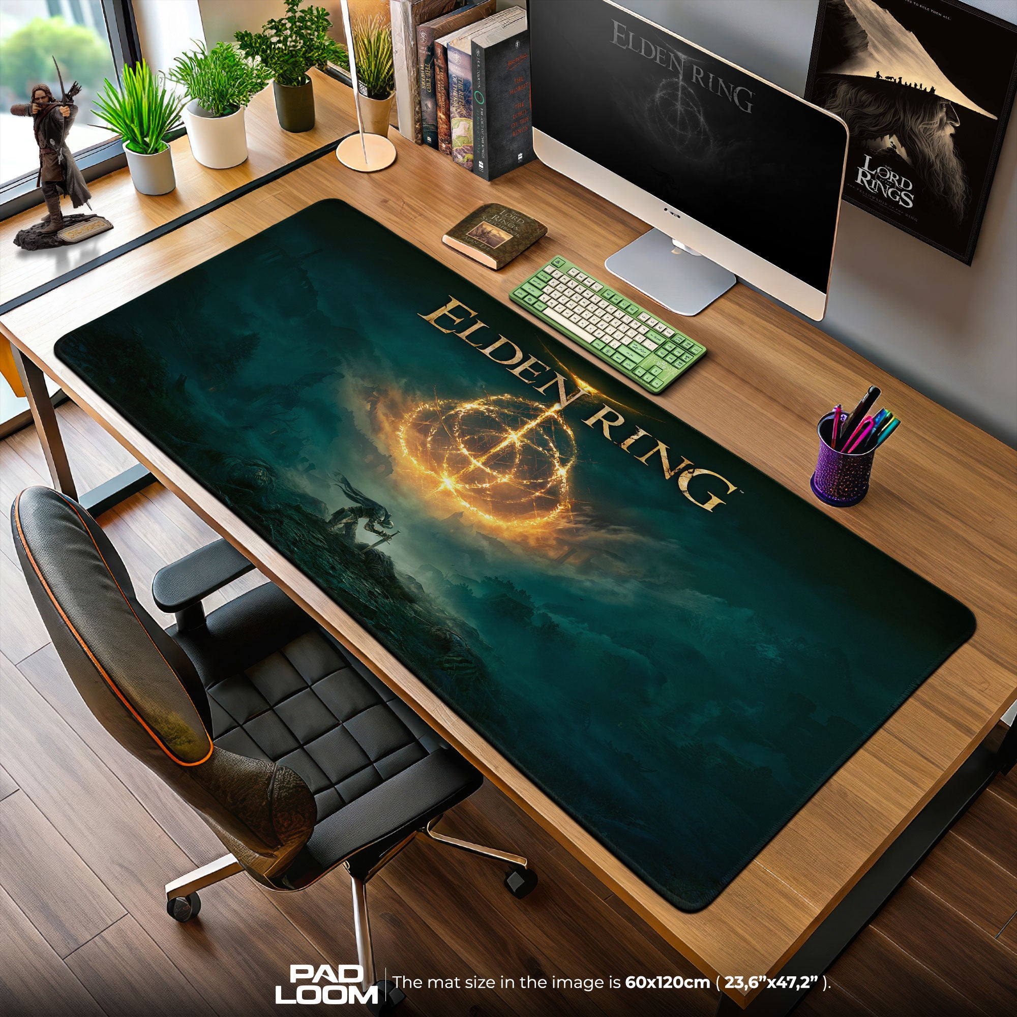 Elden Ring Symbol Mouse Pad, Dark Fantasy Game Desk Mat