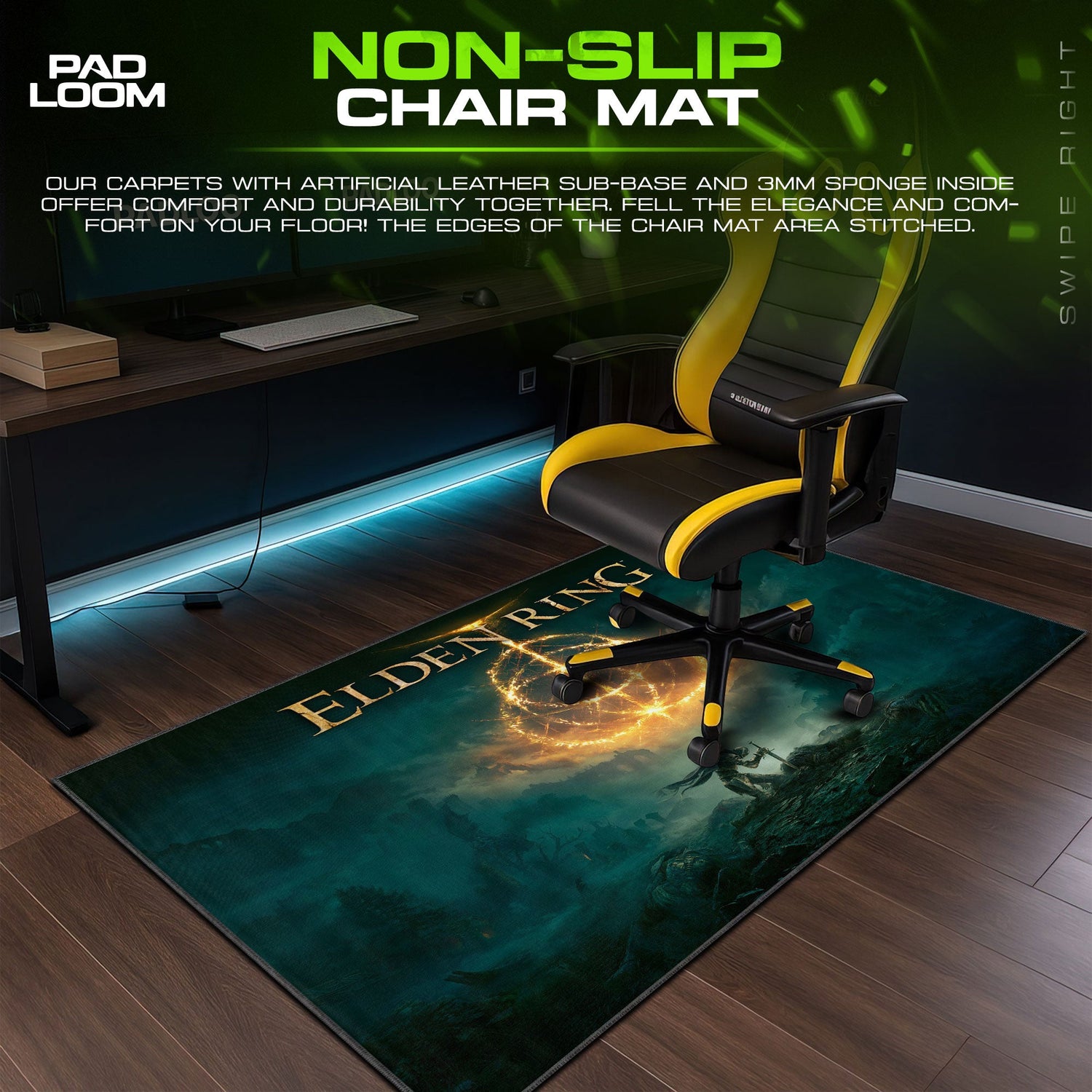 Elden Ring Symbol Mouse Pad, Dark Fantasy Game Desk Mat Padloom