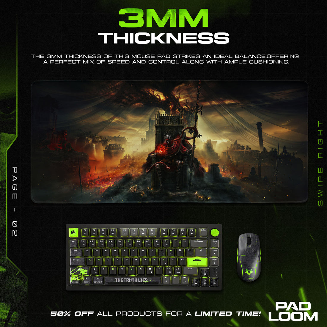 Elden Ring Mouse Pad – Throne of Ruin Game Desk Mat