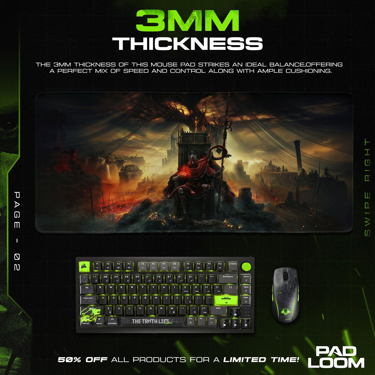 Elden Ring Mouse Pad – Throne of Ruin Game Desk Mat Padloom