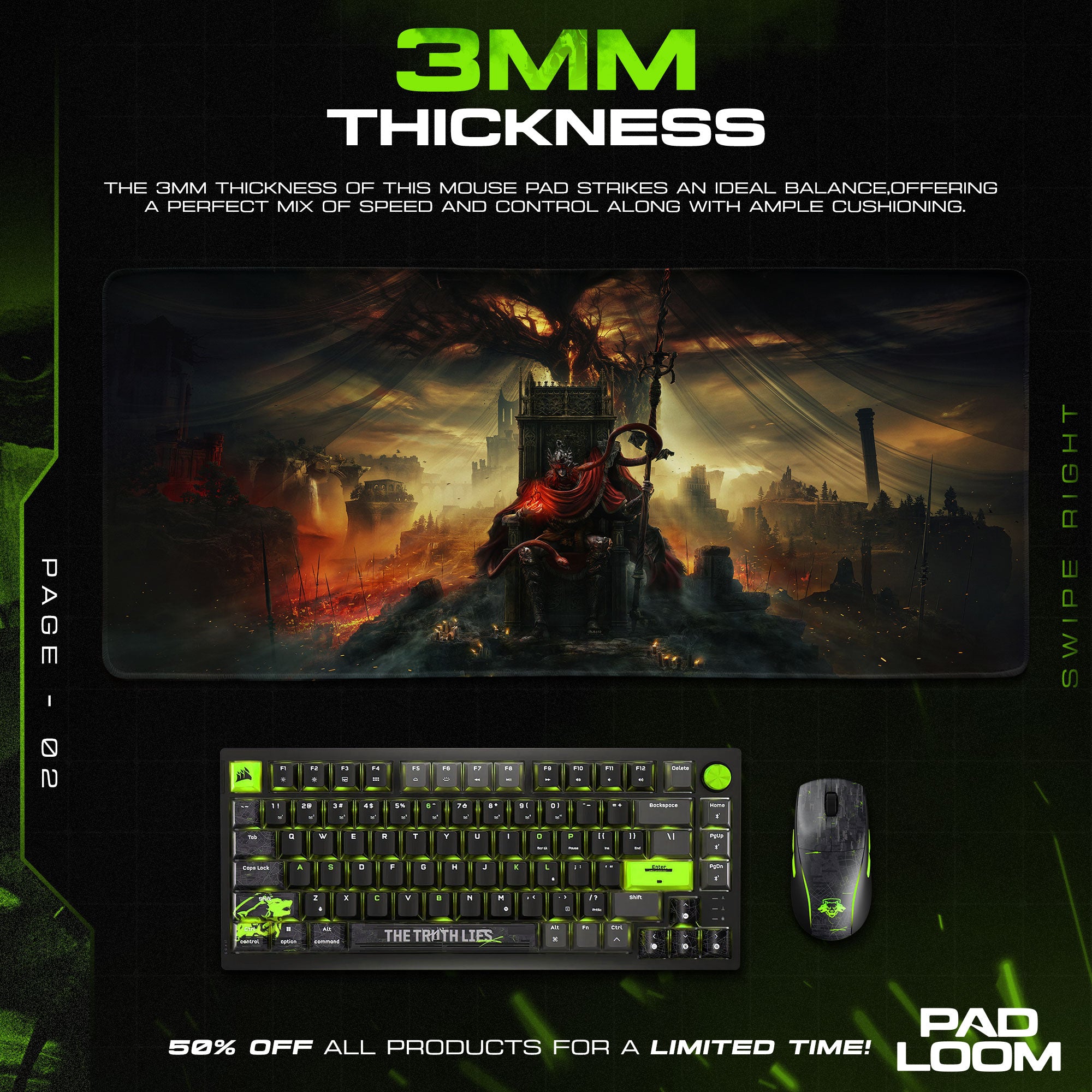 Elden Ring Mouse Pad – Throne of Ruin Game Desk Mat