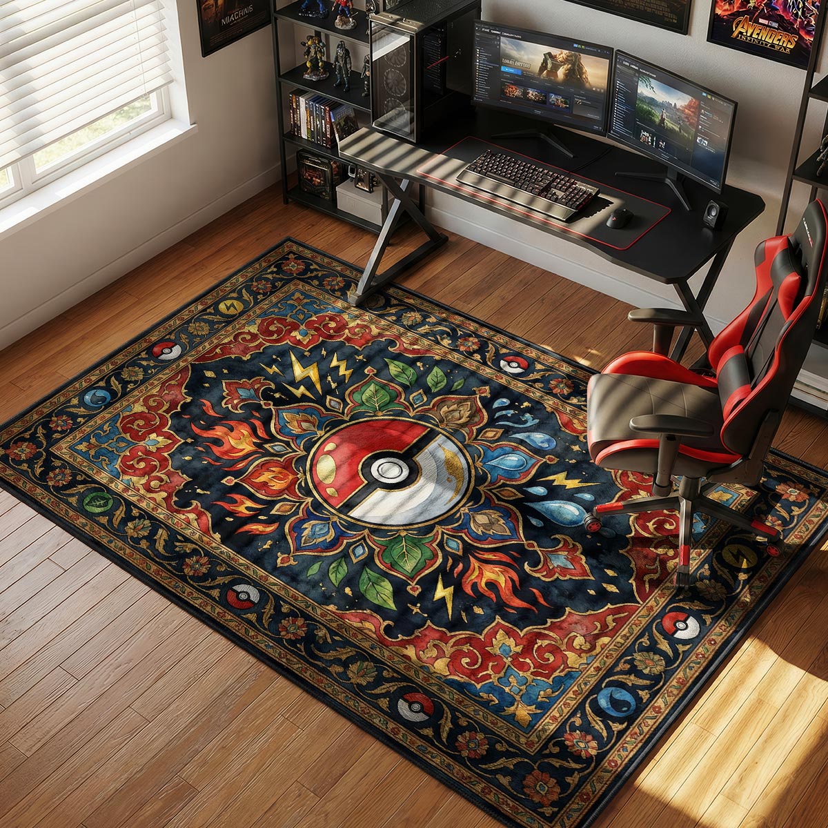 Elemental Master Pokémon Chair rug — main product view