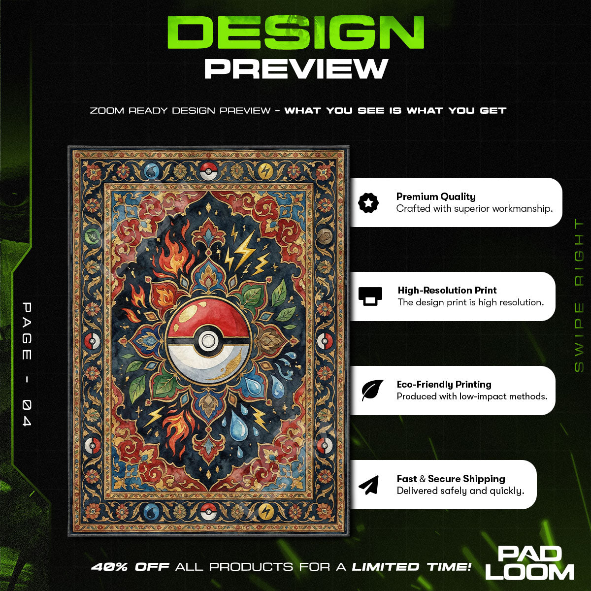 Chair character design printed on rug