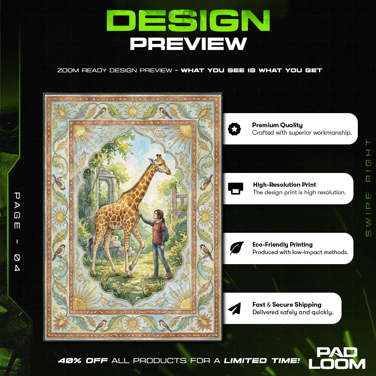 Ellie Giraffe Peace Rug - The Last of Us Chair Mat