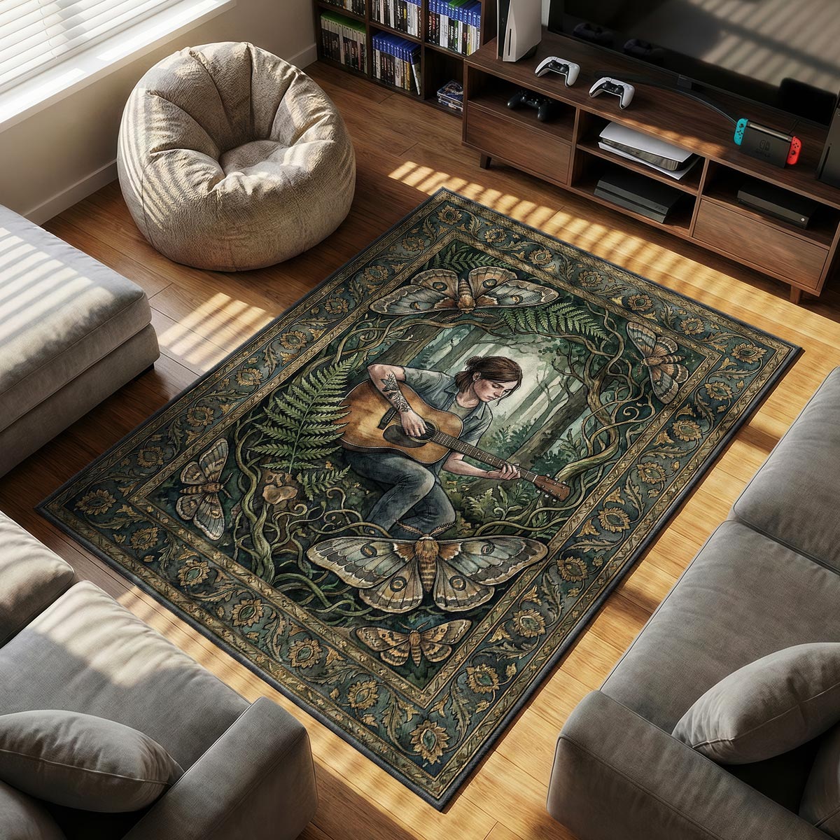 Ellie Moth Serenade Rug - The Last of Us Chair Mat