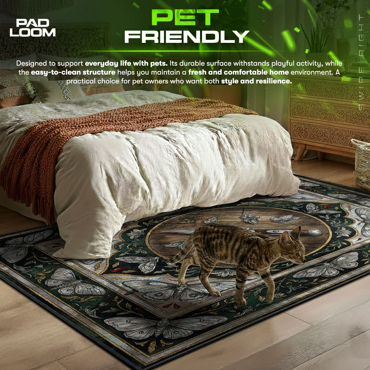 Ellie Switchblade Moth Tattoo Rug - The Last of Us Chair Mat