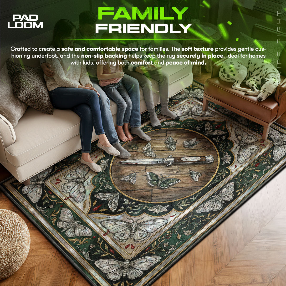 Ellie Switchblade Moth Tattoo Rug - The Last of Us Chair Mat