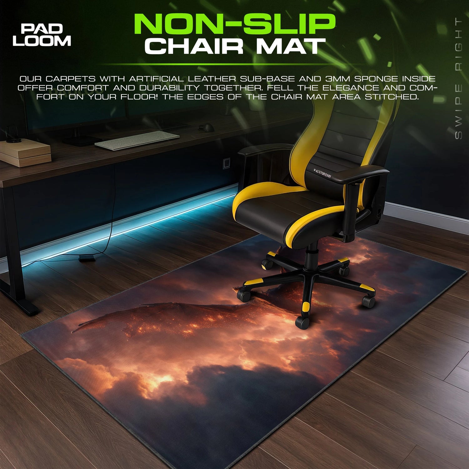 Ember Dragon Ascent Mouse Pad - Fantasy Desk Mat