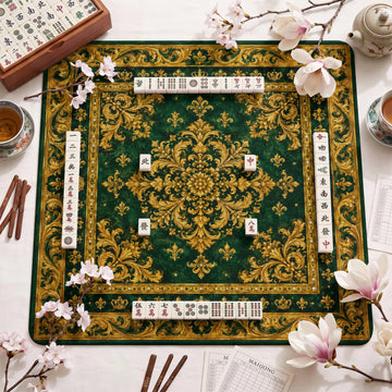 Emerald Baroque Mahjong Mat – neoprene mah jongg table mat