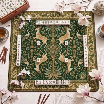 Emerald Gazelle Mahjong Mat - Mah Jongg Mat
