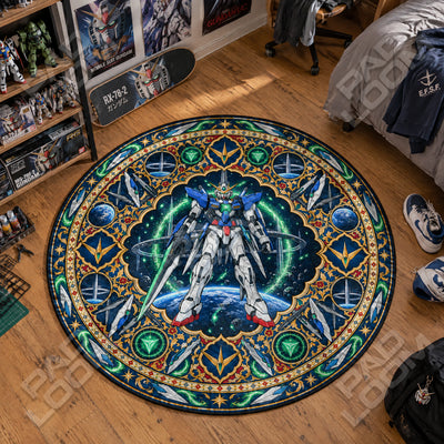 Emerald Mobile Suit Round Rug - Gundam Chair Mat