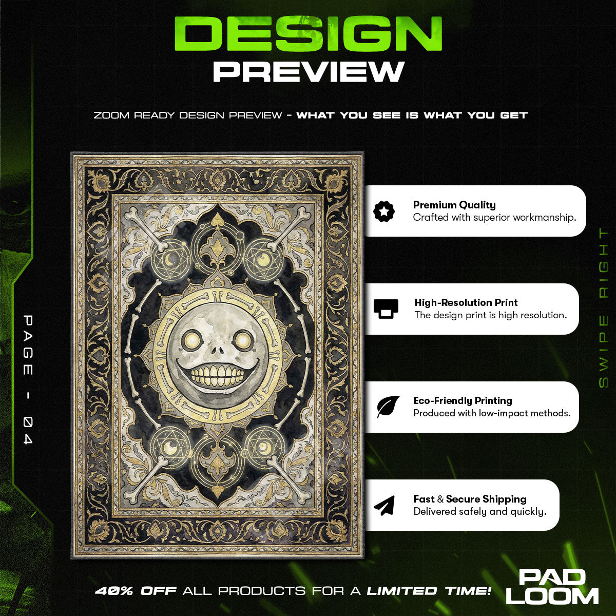 Emil Arcane Grin Rug - Nier Automata Chair Mat