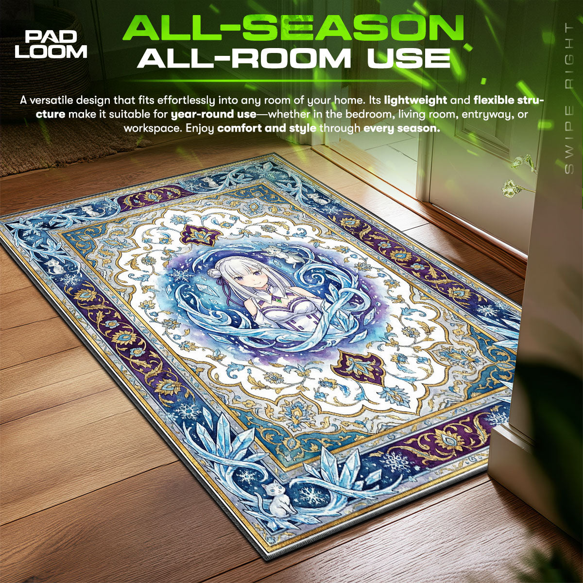 Emilia Ice Crystal Rug - Re:Zero Chair Mat