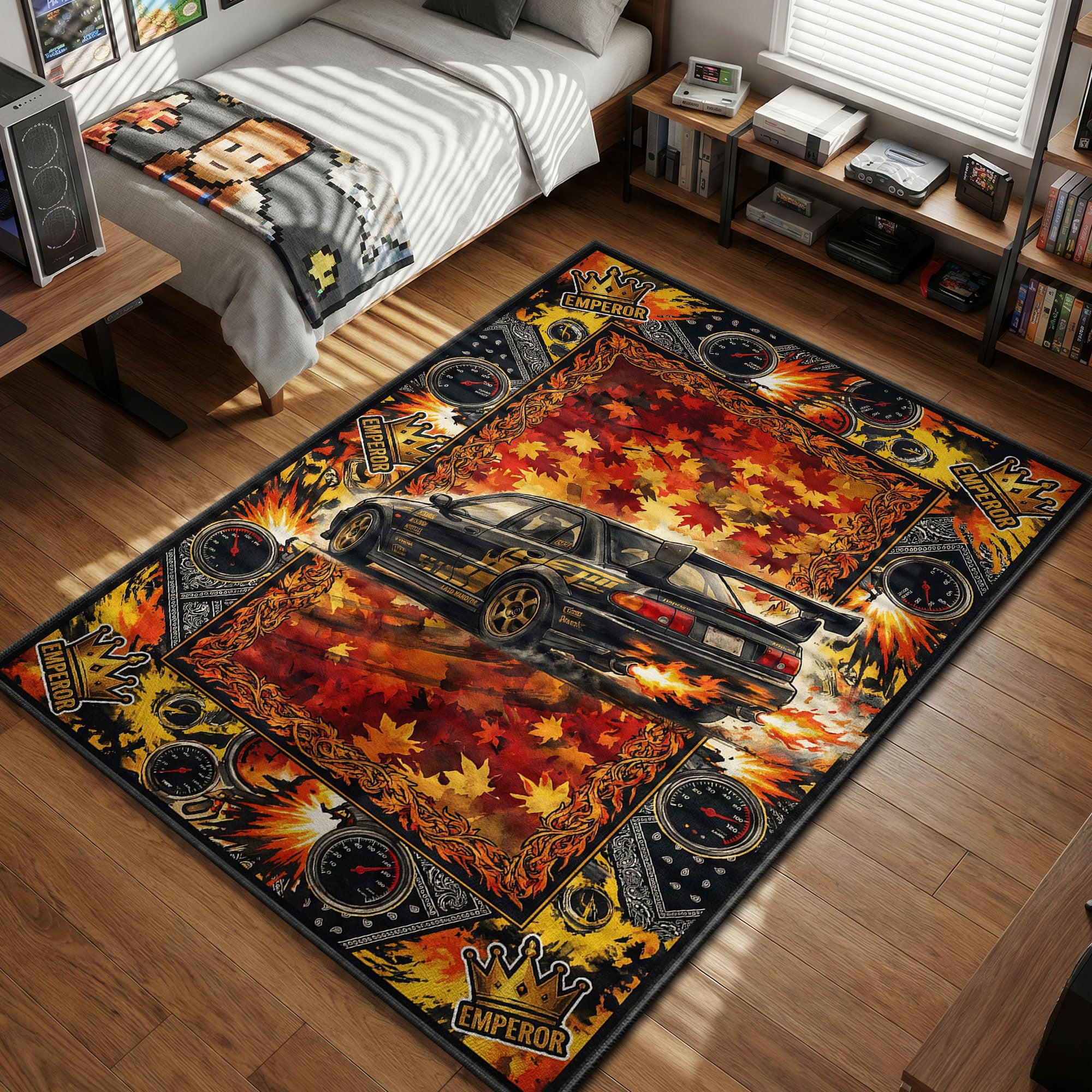 Emperor Team Evo III Autumn Drift Rug - Initial D Chair Mat – Padloom