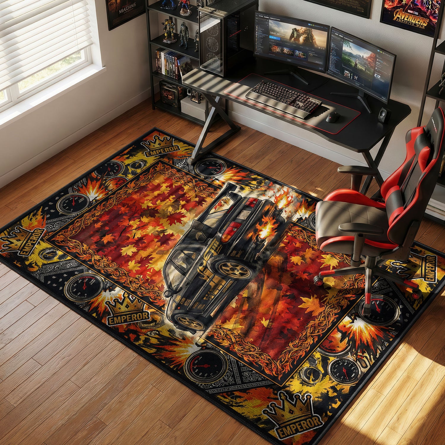 Emperor Team Evo III Herbst Drift Teppich - Initial D Stuhlmatte