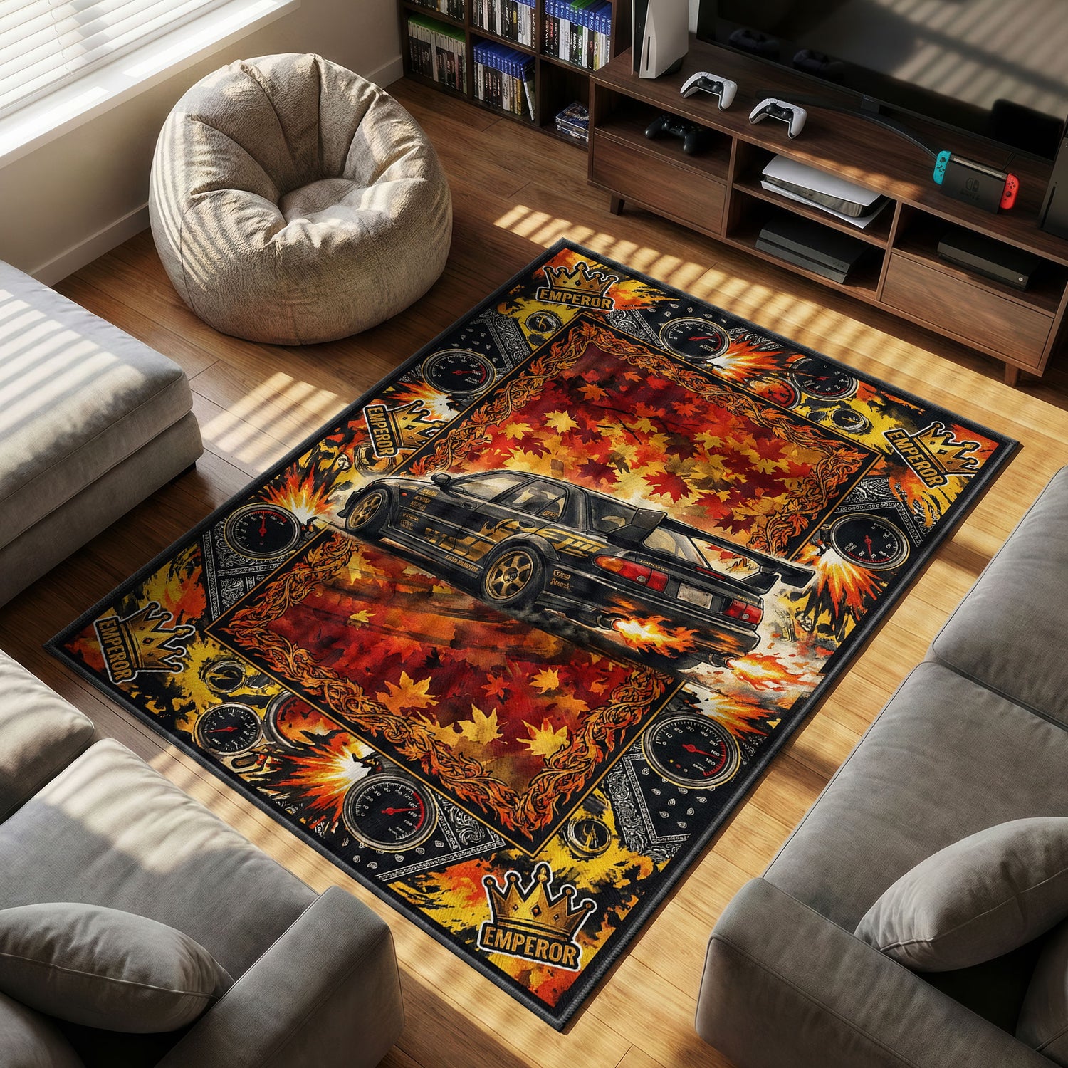 Emperor Team Evo III Herbst Drift Teppich - Initial D Stuhlmatte