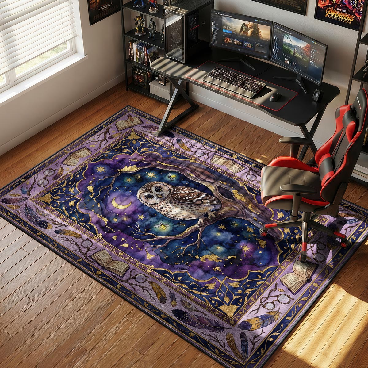 Enchanted Owl Night Rug - Kids Room Floor Mat