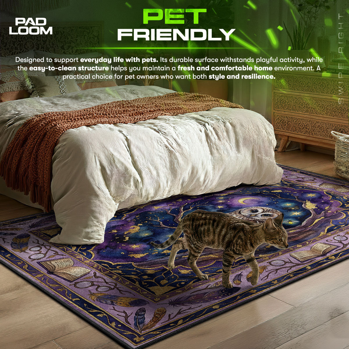 Enchanted Owl Night Rug - Kids Room Floor Mat