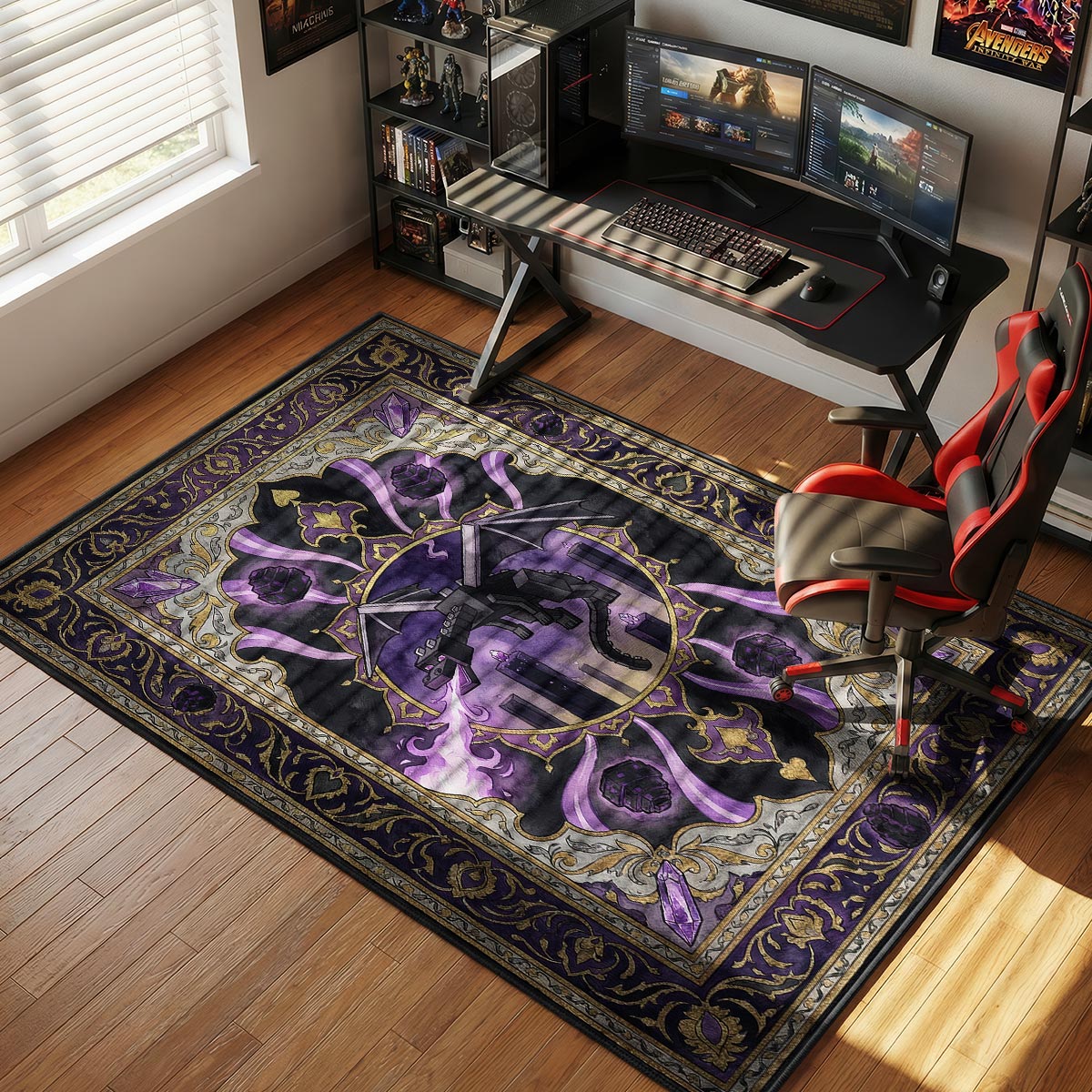 Ender Dragon Void Breath Rug - Minecraft Chair Mat