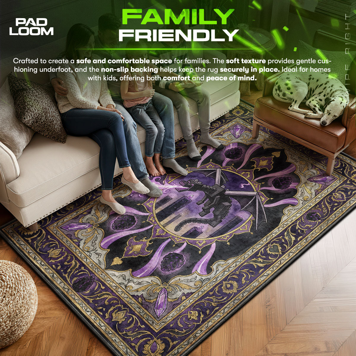 Ender Dragon Void Breath Rug - Minecraft Chair Mat