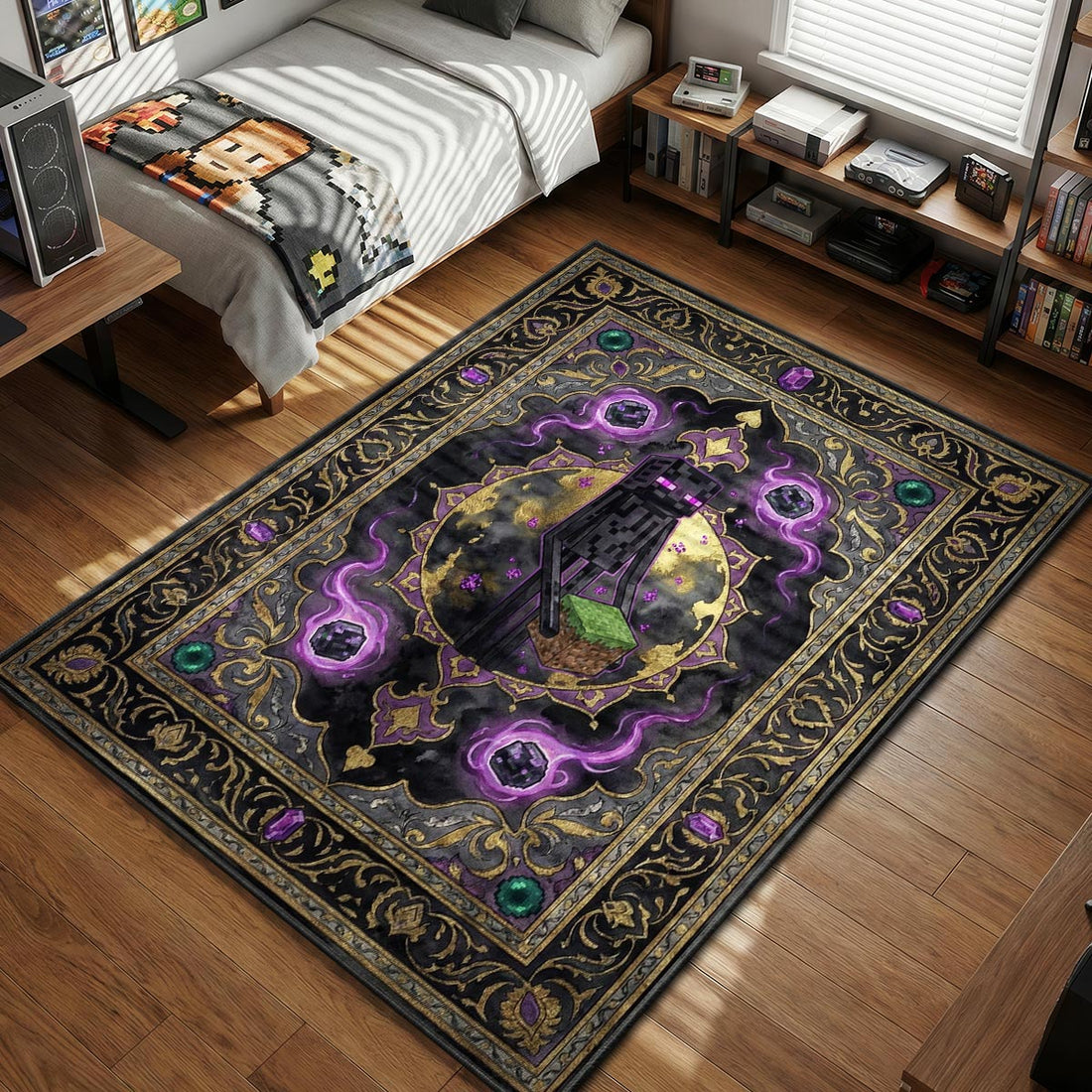Enderman Void Walker Rug - Minecraft Chair Mat | Padloom