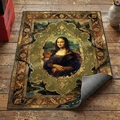 Enigmatic Smile Portrait Rug — Renaissance Area Rug
