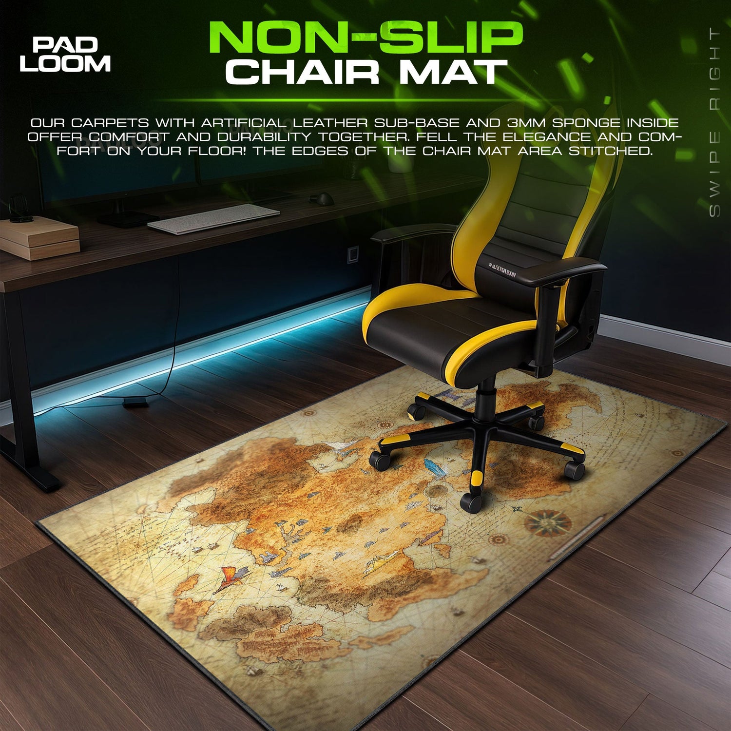 Eorzea Map Mouse Pad, Final Fantasy XIV Gaming Mouse Pad Padloom