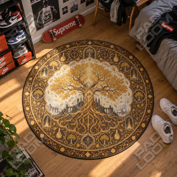 Erdtree Golden Round Rug - Elden Ring Chair Mat