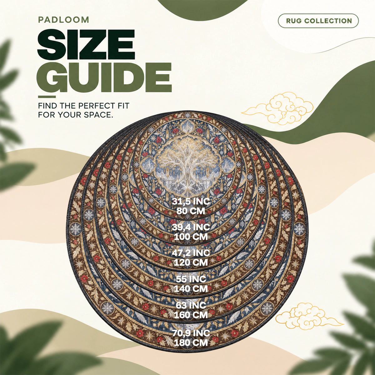 Erdtree Winter Round Rug - Elden Ring Chair Mat