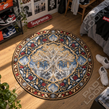 Erdtree Winter Round Rug - Elden Ring Chair Mat