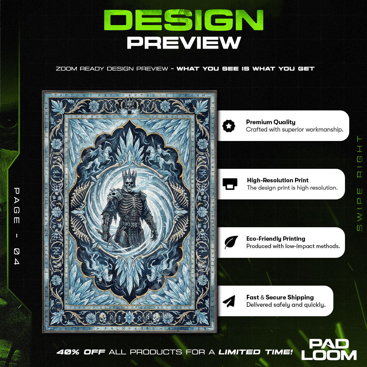 Eredin Wild Hunt Rug - Witcher 3 Chair Mat