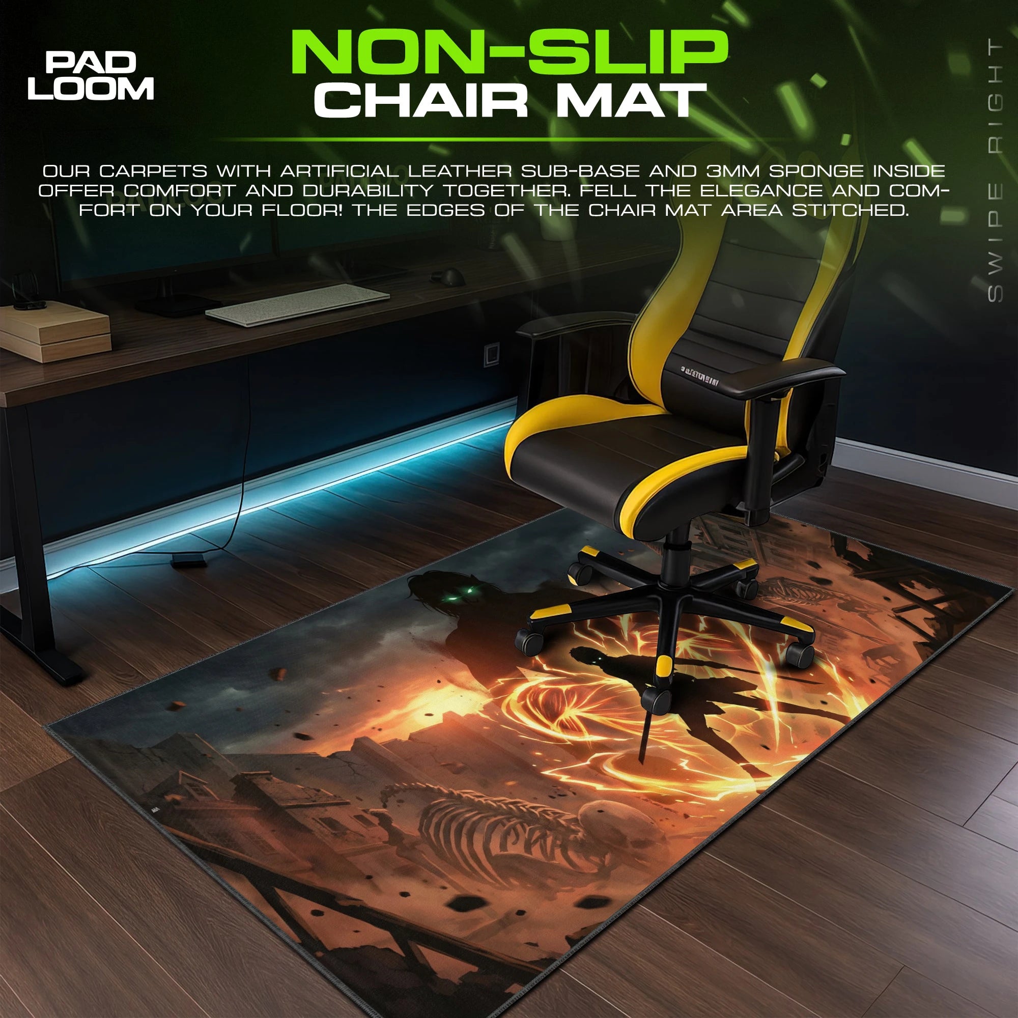 Eren Attack Titan Shadow Mouse Pad - AOT Desk Mat