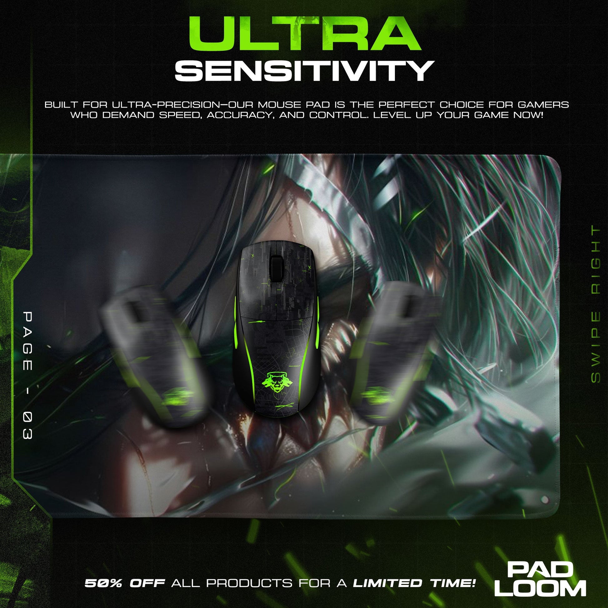 Eren Yeager Mouse Pad, Dark Titan Gaze Gaming Desk Mat Padloom