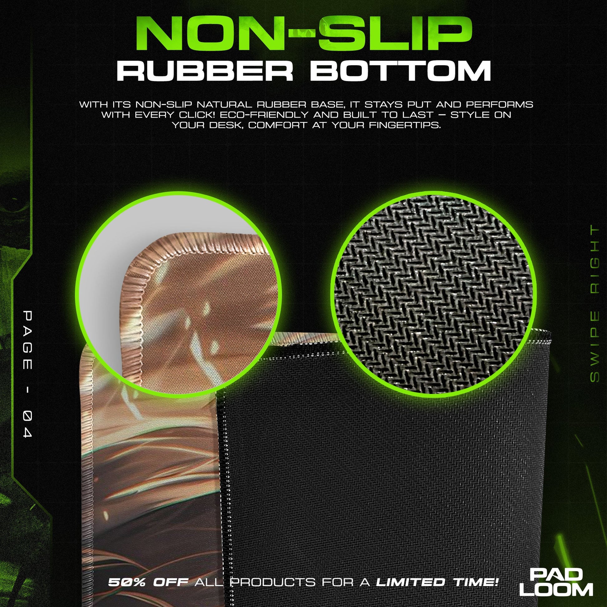 Eren Yeager Mouse Pad, Green Eyes Titan Gaming Desk Mat Padloom