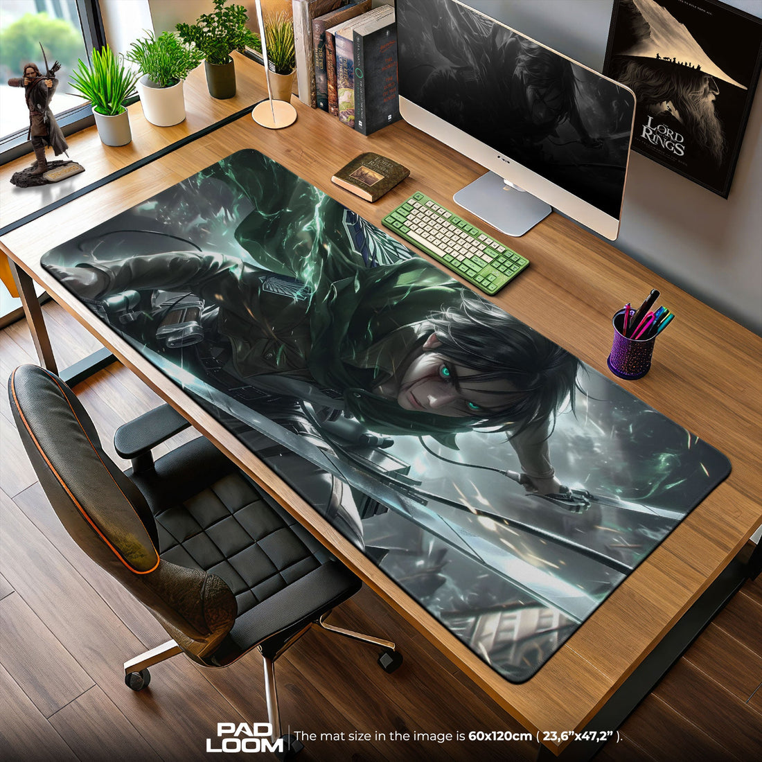 Eren Yeager Mouse Pad, Scout’s Vow Gaming Desk Mat Padloom