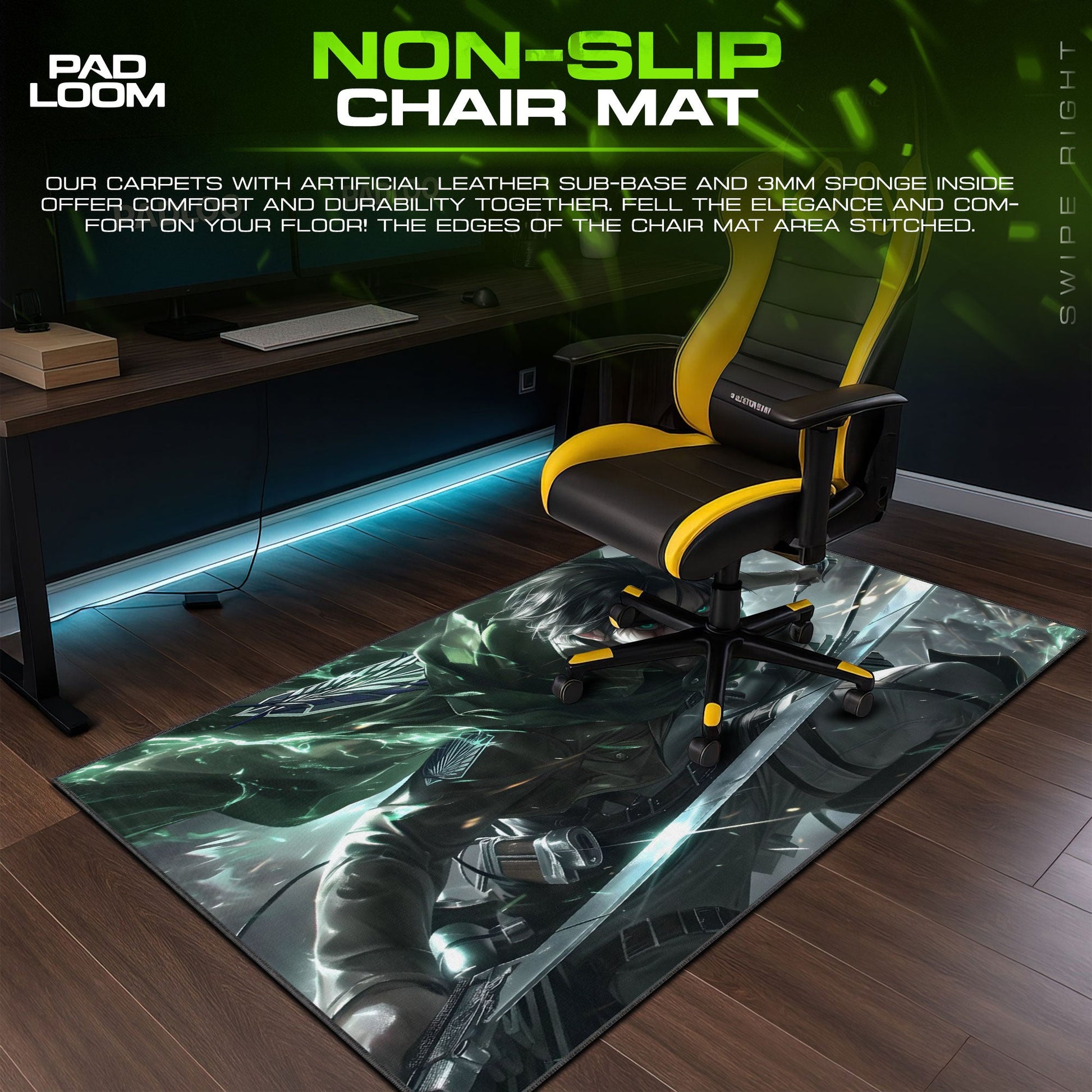 Eren Yeager Mouse Pad, Scout’s Vow Gaming Desk Mat Padloom