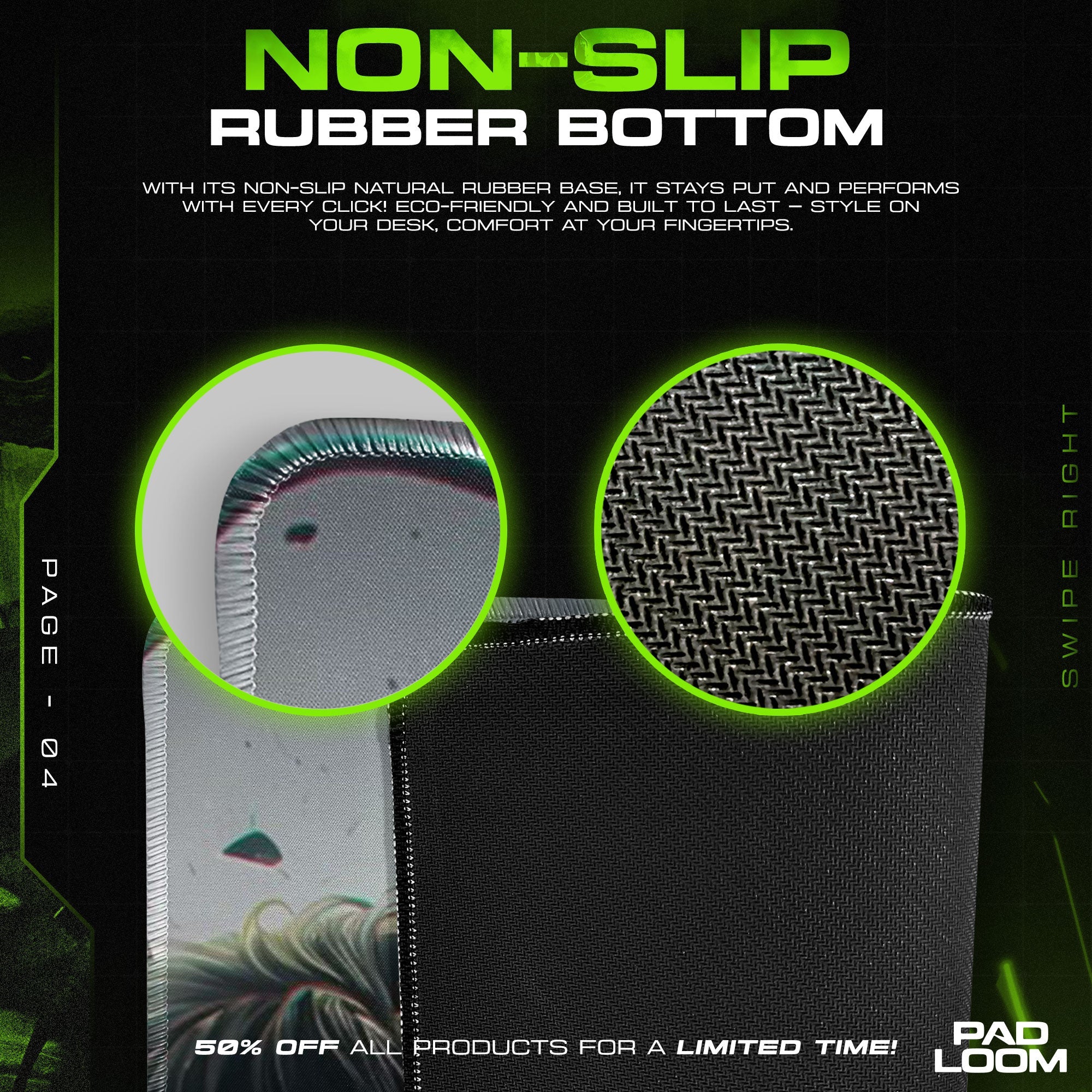 Eren Yeager Mouse Pad, Titan Surge Gaming Desk Mat Padloom