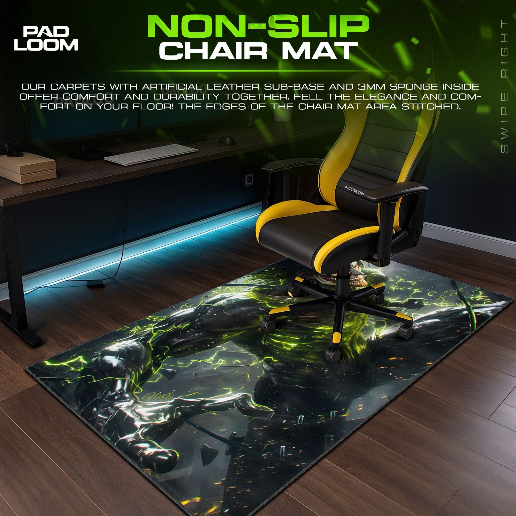 Eren Yeager Mouse Pad, Titan Surge Gaming Desk Mat Padloom