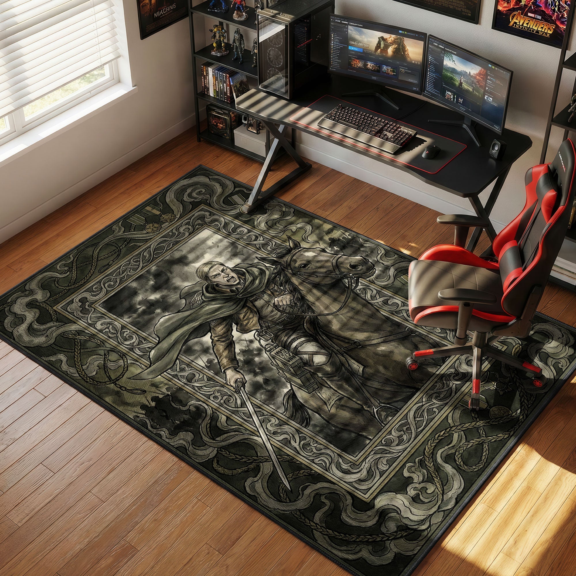Commander Erwin Charge Rug - Attack on Titan Chair Mat