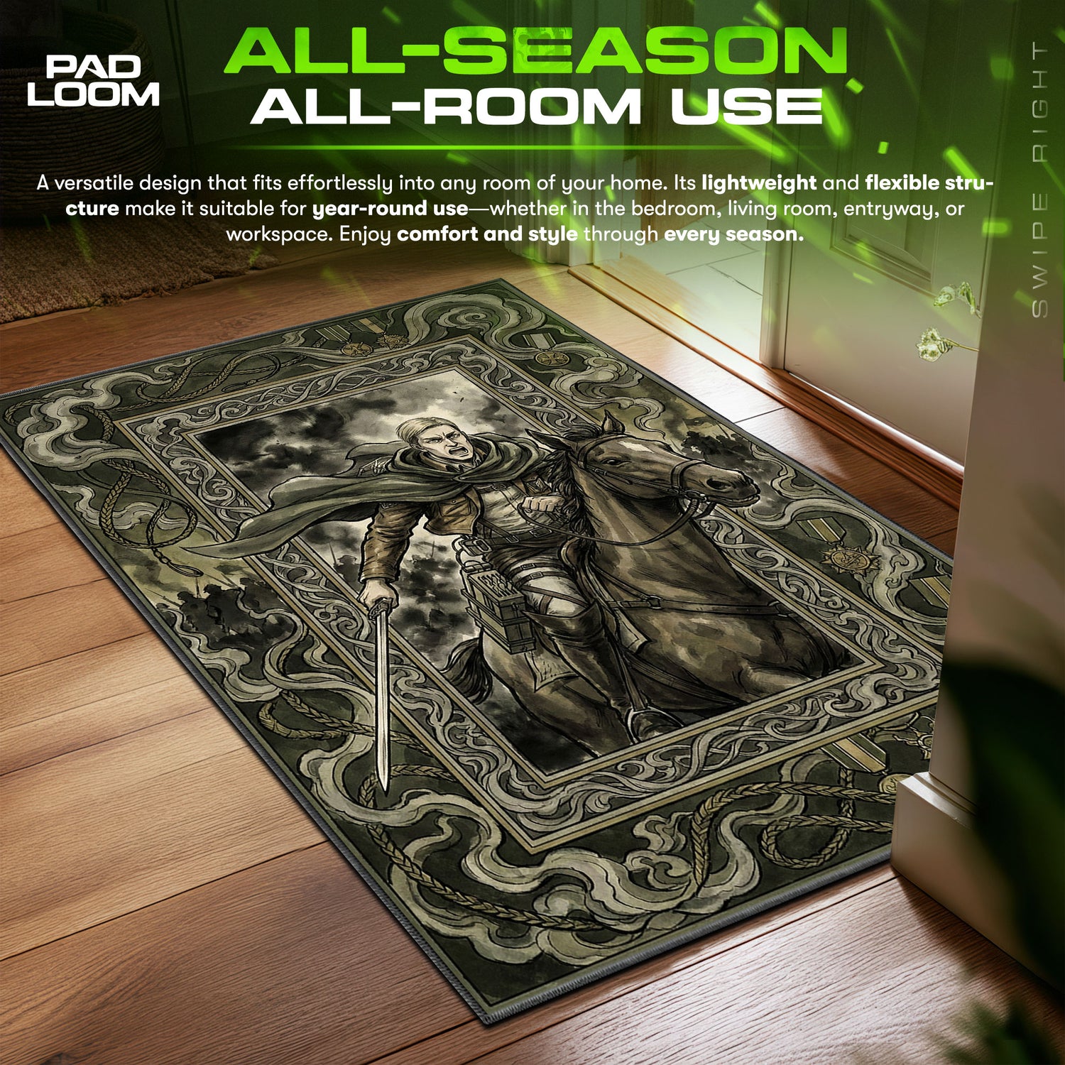 Commander Erwin Charge Rug - Attack on Titan Chair Mat