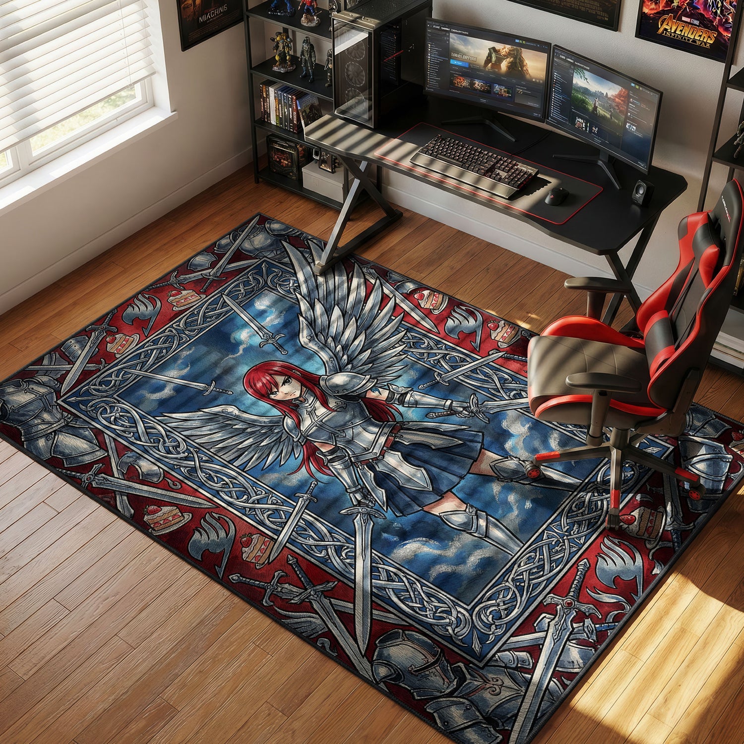 Erza Scarlet Heaven's Wheel Fairy Tail Chair rug — main product view