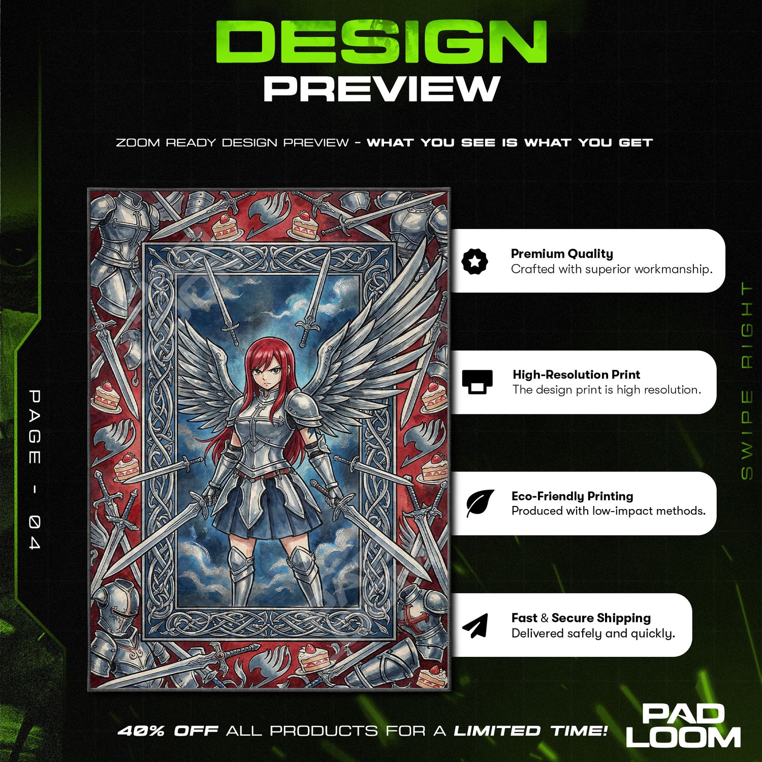 Chair character design printed on rug